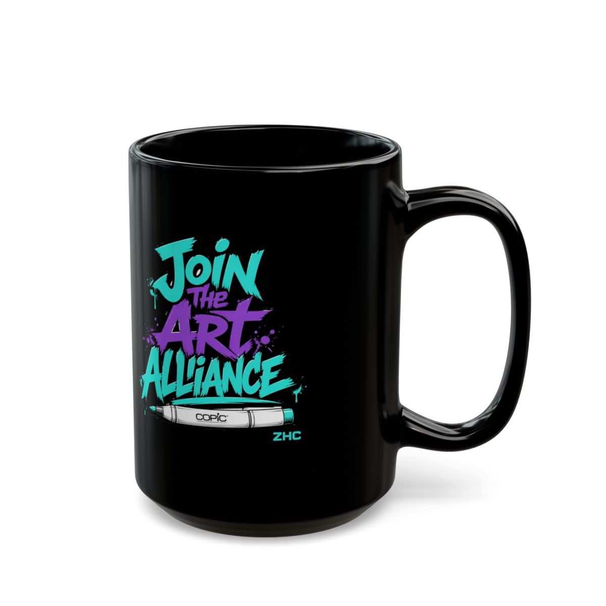 ZHC "Join the Art Alliance" Black Mug - alternate angle 5, merchandise