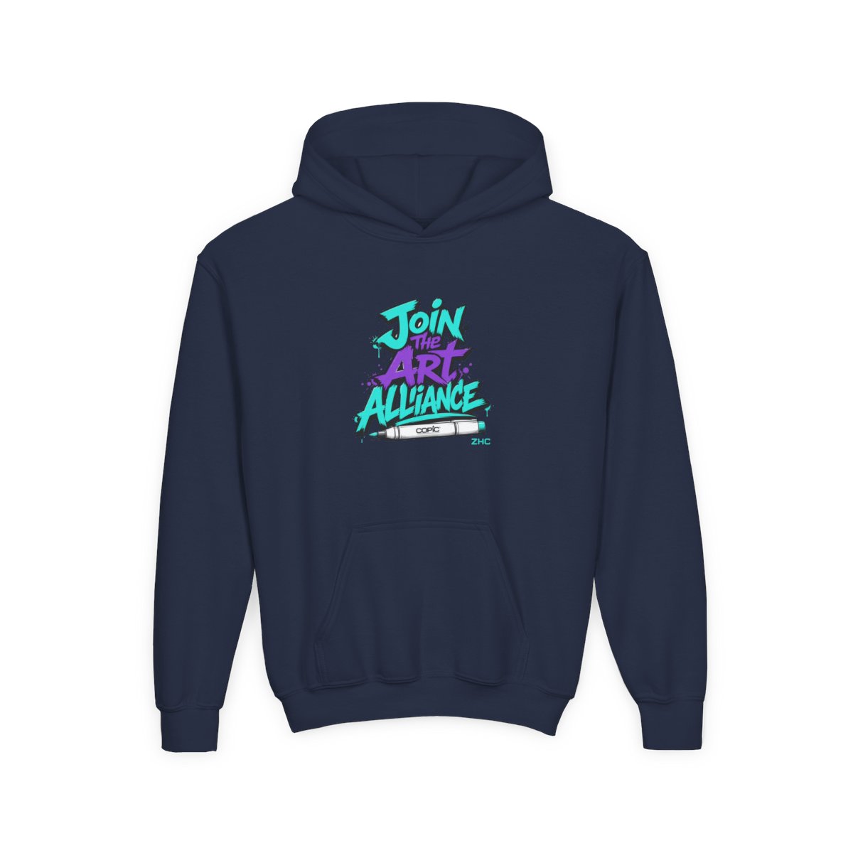 ZHC "Join the Art Alliance" Kids Hoodie - alternate angle 3, merchandise