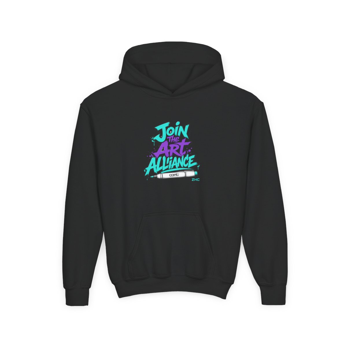 ZHC "Join the Art Alliance" Kids Hoodie - alternate angle 2, merchandise