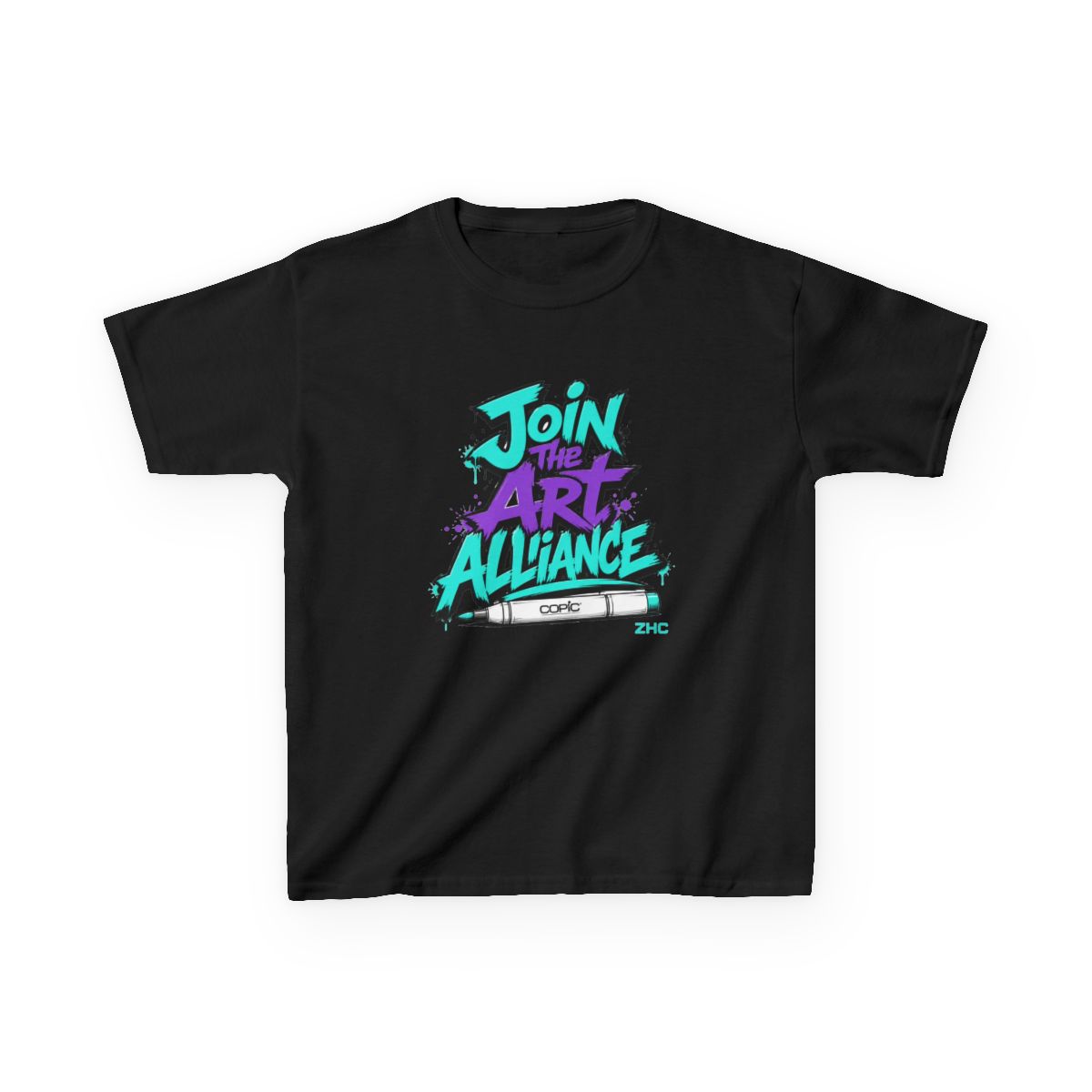ZHC "Join the Art Alliance" Unisex Kids Tee - alternate angle 2, merchandise